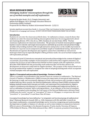 Dislodging students' misconceptions brief PDF